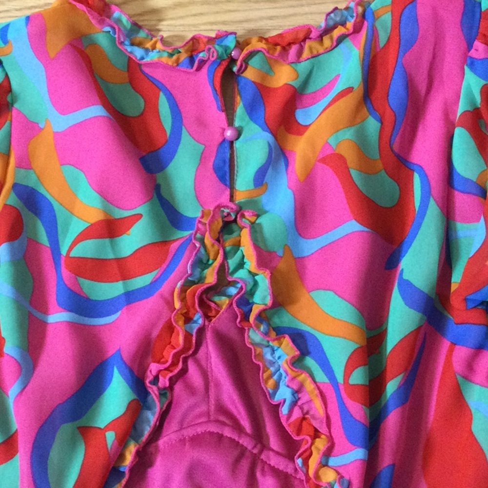 M Colorful Boho Ruffle Dress - Picture 9 of 16